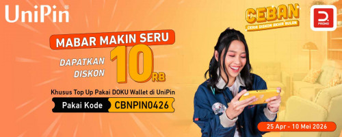 Top Up di UniPin Pakai DOKU Wallet dan Nikmati Diskon 10Ribu!